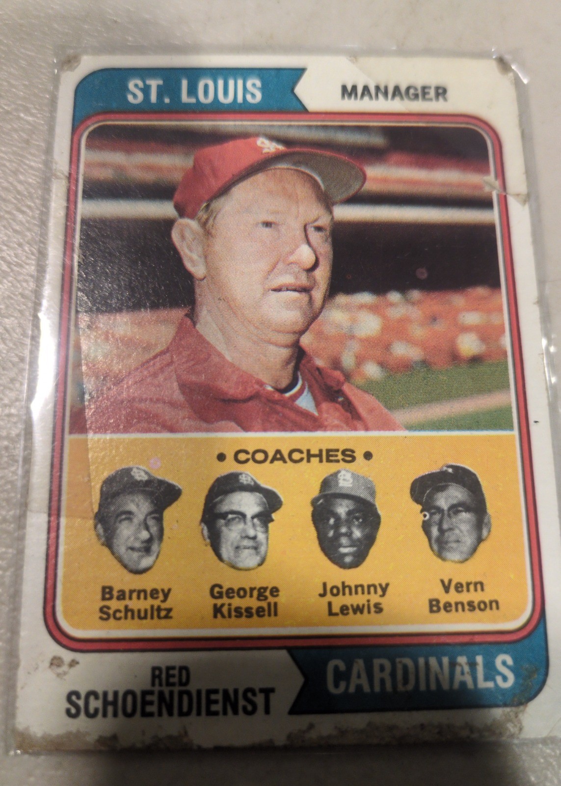 Red Schoendienst 1974 Topps #236 front