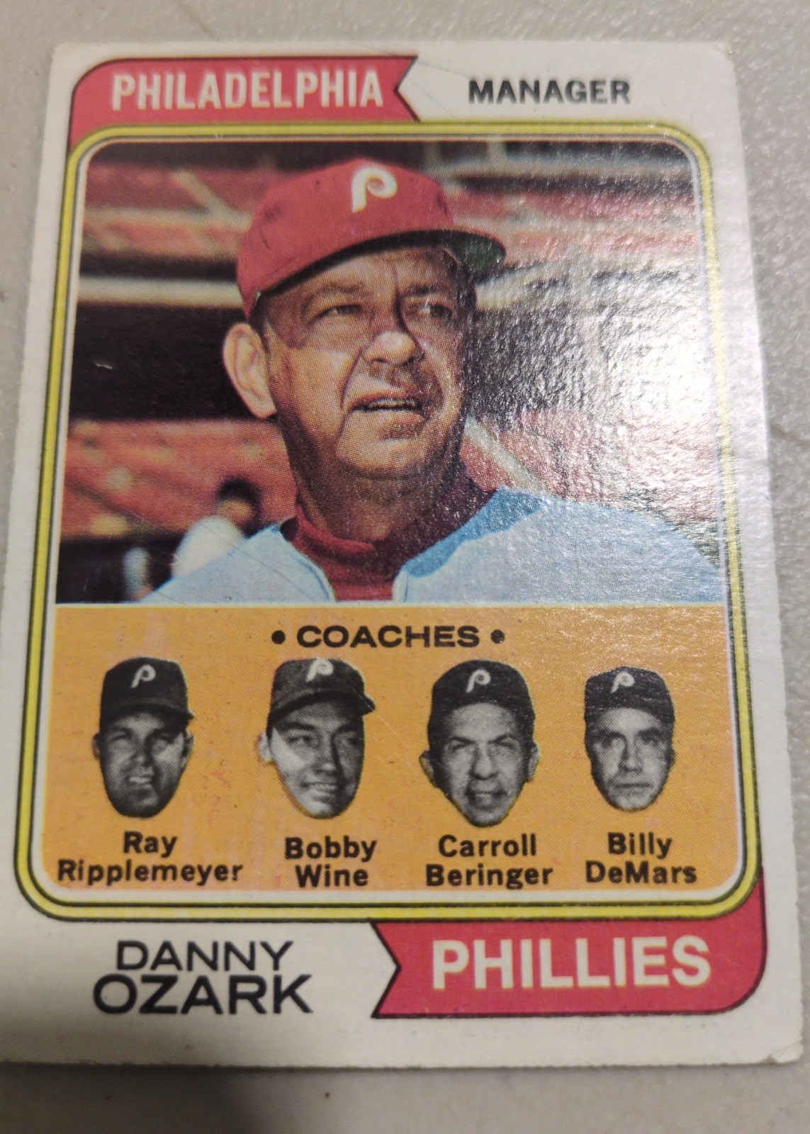 Danny Ozark 1974 Topps #119 front