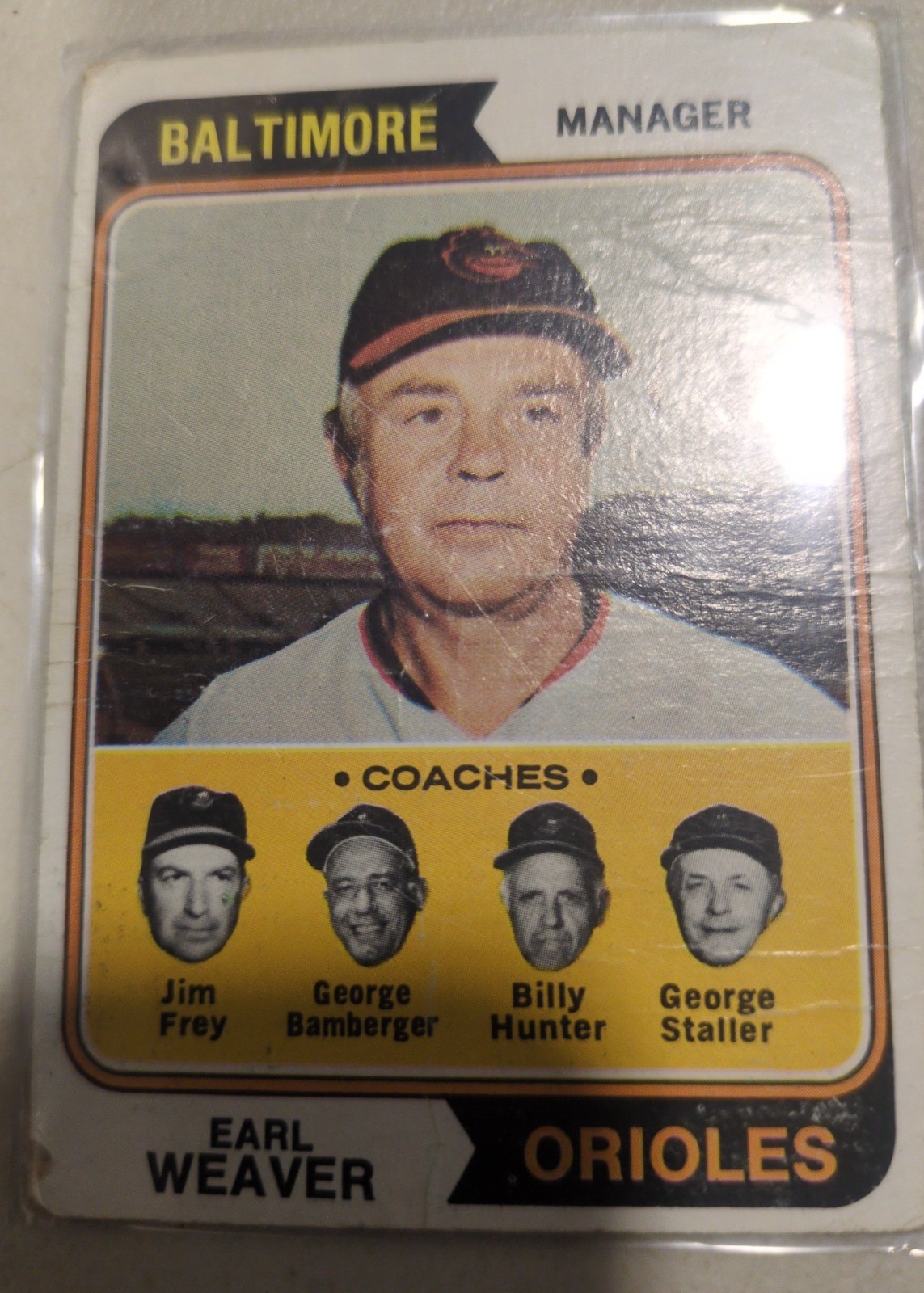 Earl Weaver 1974 Topps #306 front