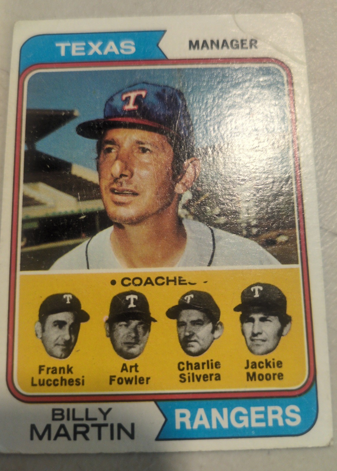 Billy Martin 1974 Topps #379 front